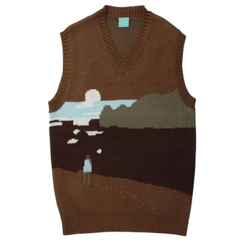 Προσαρμοσμένο λογότυπο OEM Knit Sweater Men's Sweater Vest