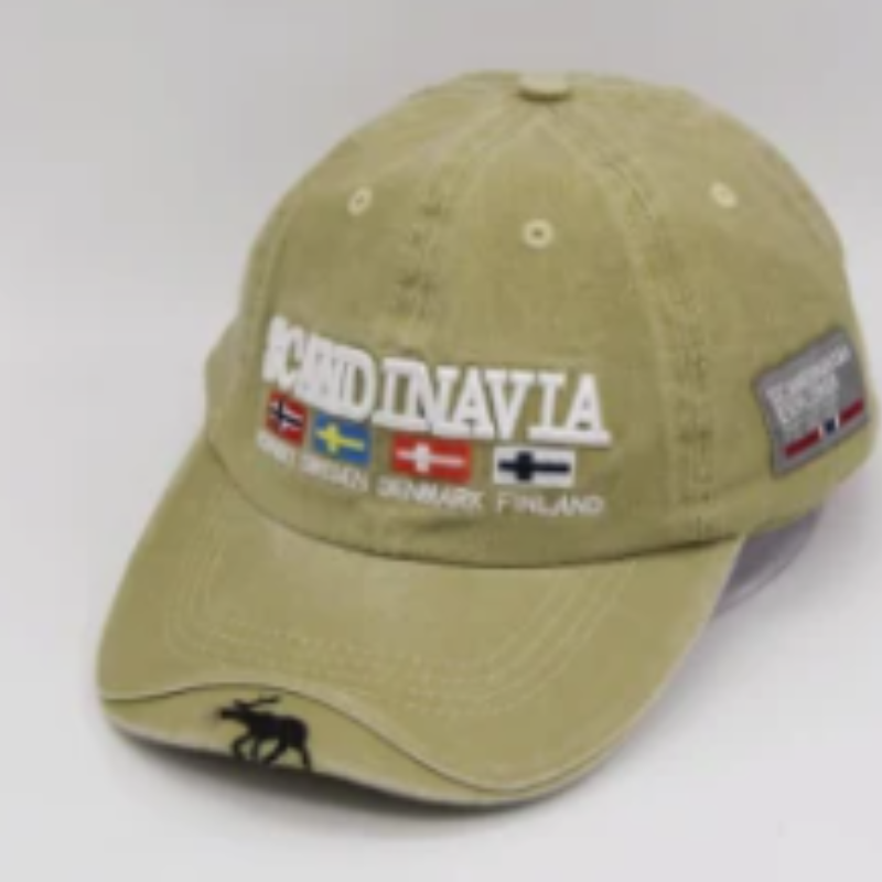 Ενήλικες βαμβακερό καλοκαιρινό καπέλο μπέιζμπολ sunshade καπέλο με κεντήματα και υφαντά κεντήματα ετικέτας στο μπροστινό γείσο