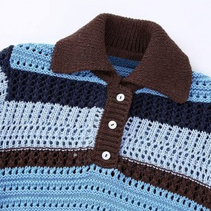 Γυναίκες άνοιξη καλοκαιρινό μόδα jacquard mesh πλεκτό πουλόβερ