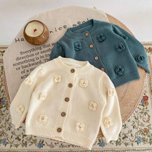 Παιδικά πλεκτά ζακέτα καθαρό βαμβακερό πουλόβερ