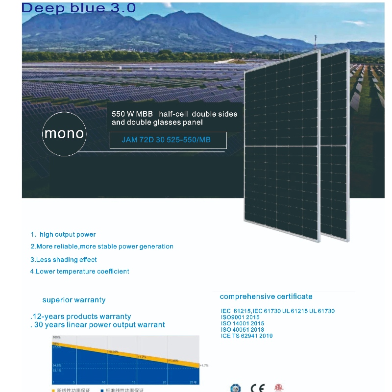 Κατασκευαστής Κίνας Προμήθεια 385 Watt -610 Watt Solar Planels Σύστημα διπλής πλευράς, διπλής γυαλί