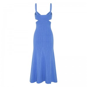 OEM Καλοκαιρινό πάρτι διακοπών σέξι αποκοπή μέσης σταυροειδές πουλόβερ Casual Custom Solid Color πλεκτά μίνι φορέματα Γυναίκες