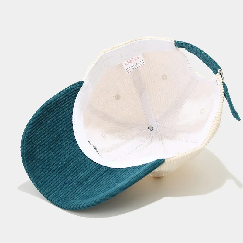 Χονδρική προσαρμοσμένη σχεδίαση λογότυπο κέντημα corduroy μπαμπά καπέλο vintage 6 πάνελ μπέιζμπολ καπέλο μόδα casual καπέλα μπέιζμπολ