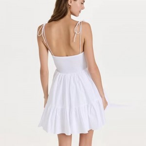 Ευρωπαϊκή και αμερικανική μόδα γραβάτα σωλήνα μέσης κορυφαίο σέξι αιμοσυμβάτες πίσω φόρεμα