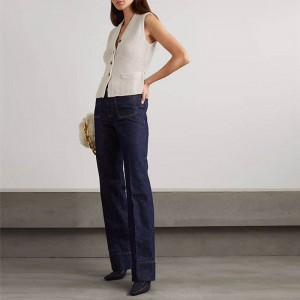 πλεκτά εργοστάσιο έθιμο 2023 Γυναίκες ρούχα καλοκαίρι ρούχα αμάνικο πουλόβερ πλέγμα πουλόβερ πλεκτά πουλόβερ