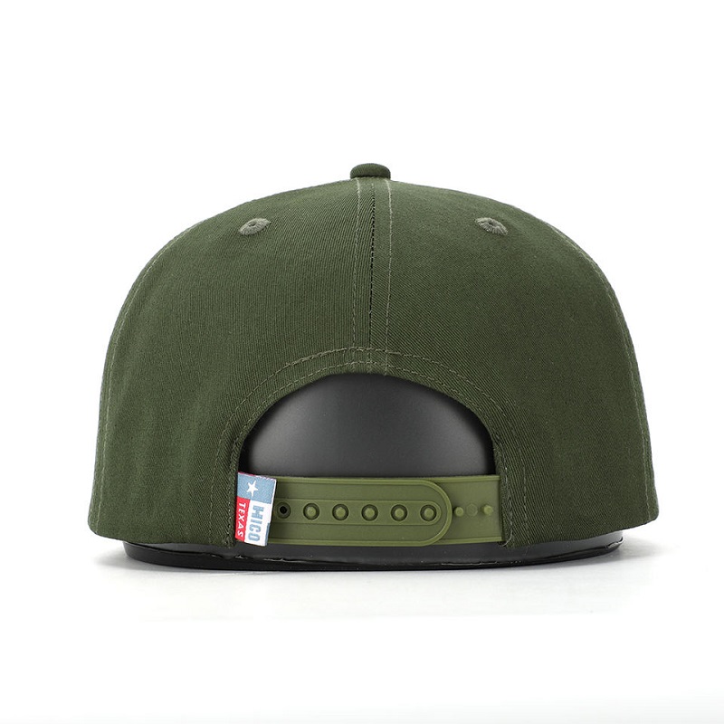 OEM Custom υψηλής ποιότητας κλασικό 5 πάνελ στρατό πράσινο βαμβακερό κέντημα υφαντό Patch λογότυπο σχοινί snapback καπέλο καπέλο