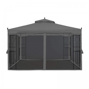 10 \\\\ \'x 10 \\\\\' χάλυβα υπαίθρια αίθριο gazebo garden canopy με αφαιρούμενα κουρτίνες ματιών μπεζ κορυφαία πανί