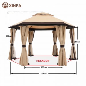 10 \\\\ \'x10 \\\\\' gazebos για αίθρια υπαίθρια εξαγωνικό κιόσκι με δίχτυ και κουρτίνες απορρήτου