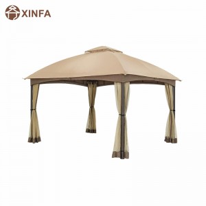 10x · 12 patio dome gazebo w/mosquito δίχτυ, δύο επιπέδων αεριζόμενη κορυφή για γκαζόν κήπου πίσω αυλή