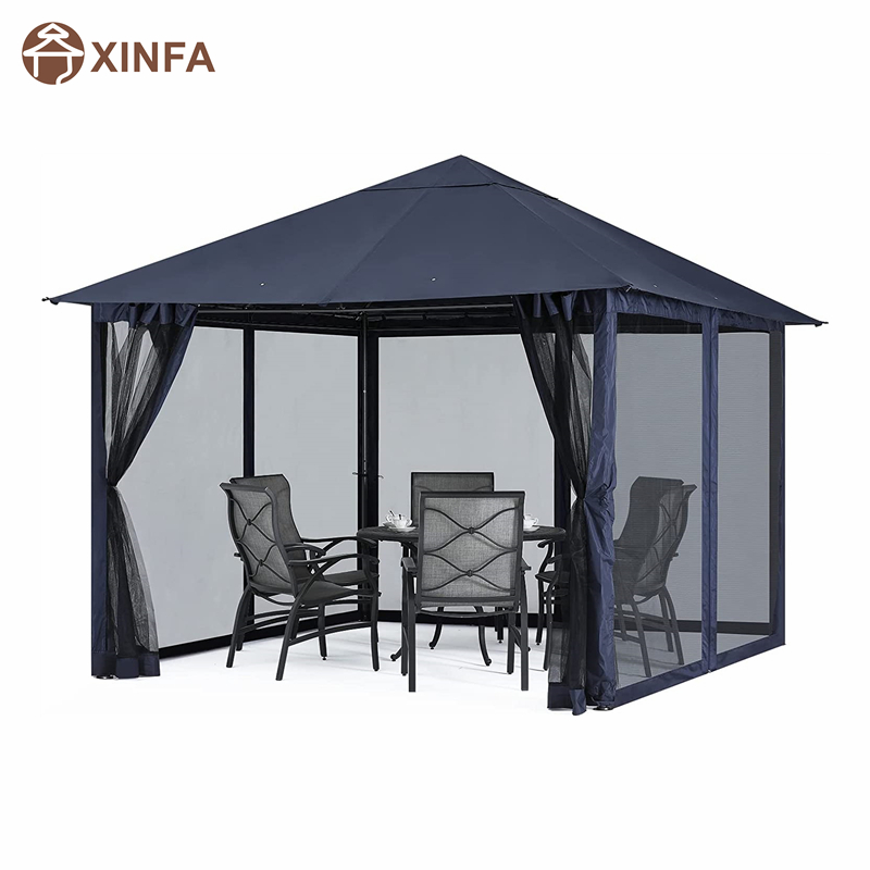 10x · 10ft υπαίθρια αίθριο gazebo θόλο με κουνουπιέρα για γκαζόν, κήπο, αυλή, μπλε
