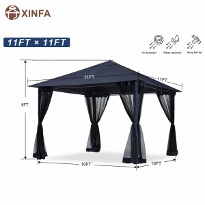 10x · 10ft υπαίθρια αίθριο gazebo θόλο με κουνουπιέρα για γκαζόν, κήπο, αυλή, μπλε