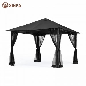 10x · 10ft υπαίθρια αίθριο gazebo θόλο με κουνουπιέρα για γκαζόν, κήπο, αυλή, μαύρο