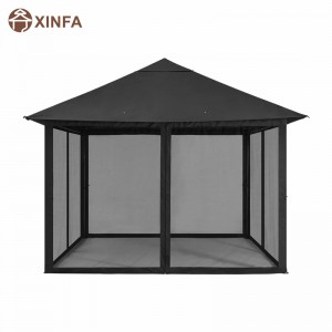 10x · 10ft υπαίθρια αίθριο gazebo θόλο με κουνουπιέρα για γκαζόν, κήπο, αυλή, μαύρο