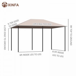 10 \\\\ \'x 13 \\\\\' Εξωτερική αίθριο Gazebo Canopy Shelter με 6 αφαιρούμενα πλευρικά τοιχώματα, Χακί