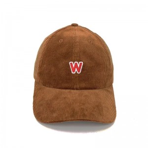 Προσαρμοσμένο κεντημένο έθιμο κεντημένο καπέλο Corduroy με δερμάτινο λουρί πίσω, Corduroy snapback καπέλο/cap χονδρικό καπέλο με δερμάτινο ιμ...