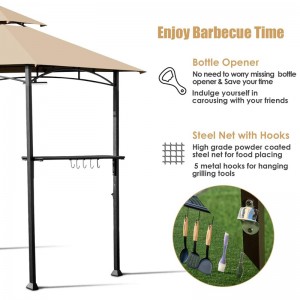 8 \\\\ \'x 5 \\\\\' 2-βαθμίδα θόλο Top Grill Gazebo Outdoor Patio Barbecue Gazebo Shelter με ανθεκτικό χάλυβα πλαίσιο
