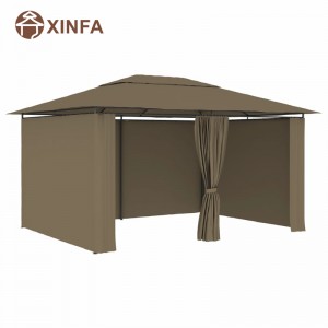 Η πίσω αυλή αλουμινίου αναδύεται BBQ Pergolas και Gazebos Outdoor με κουρτίνες, καφέ