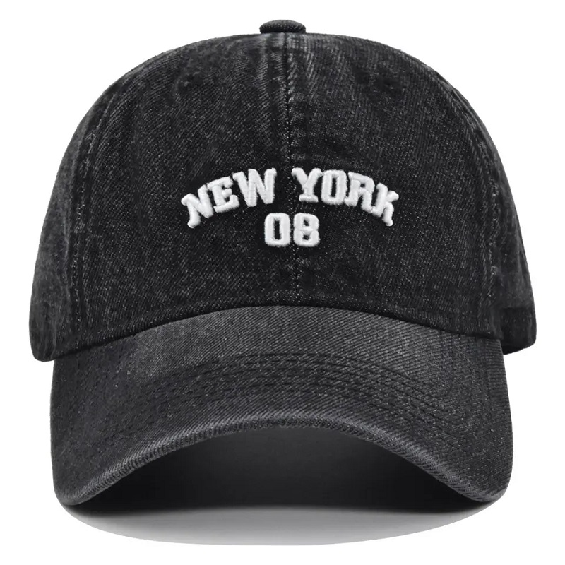 Υψηλής ποιότητας προσαρμοσμένο λογότυπο πλυμένο διαταραχές 100% βαμβάκι 6 πάνελ κεντημένο Bill Old Cowboy Baseball Cap Jeans Hat