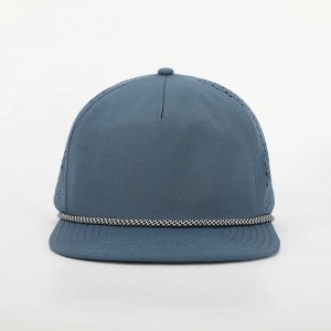 OEM Custom Design Λογότυπο 5 Πάνελ Κλασικό μη δομημένο απλό κενό λέιζερ κοπής 5 πίνακα διάτρητο καπέλο από νάιλον σχοινί Gorras