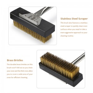 Μήκος 53 ιντσών χαλκής χαλκής τρίχας πινέλο σχάρα καθαρισμού για πίτσα φούρνος μπάρμπε