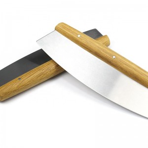 OEM/odm 304 ανοξείδωτος χάλυβα πίτσα πίτσα πίτσα με λαβή ξύλου βελανιδιάς