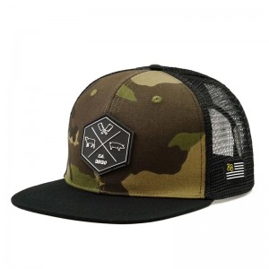 Χονδρική προσαρμοσμένη χιπ χοπί camo snapback πλέγμα κεντημένο λογότυπο patch έθιμο 6 πάνελ επίπεδη καπάκι φορτηγού και καπέλο φορτηγού κ...