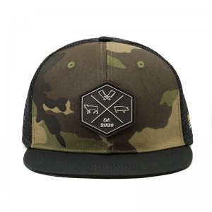 Χονδρική προσαρμοσμένη χιπ χοπί camo snapback πλέγμα κεντημένο λογότυπο patch έθιμο 6 πάνελ επίπεδη καπάκι φορτηγού και καπέλο φορτηγού κ...