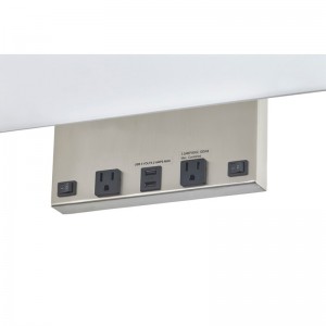 Eagles Landing Hotel ορθογώνιο λαμπτήρα τοίχου με φινίρισμα νικελίου, δύο σε διακόπτες rofc rocker, δύο βολικά καταστήματα και ένα διπλό λιμάνι ...