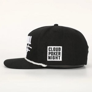 Χονδρικό έθιμο κέντημα 5 πάνελ μαύρο βαμβακερό άθλημα μπαμπά καπέλο άντρες Γκολφ γκολφ Γκορράς σχοινί μπέιζμπολ