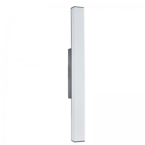 Hospitality Hotel Vanity Light Wall Sconce με επίπεδη γκρίζα φινίρισμα και παγωμένη λευκή ακρυλική σκιά στο Hotel Typical Guest Bath