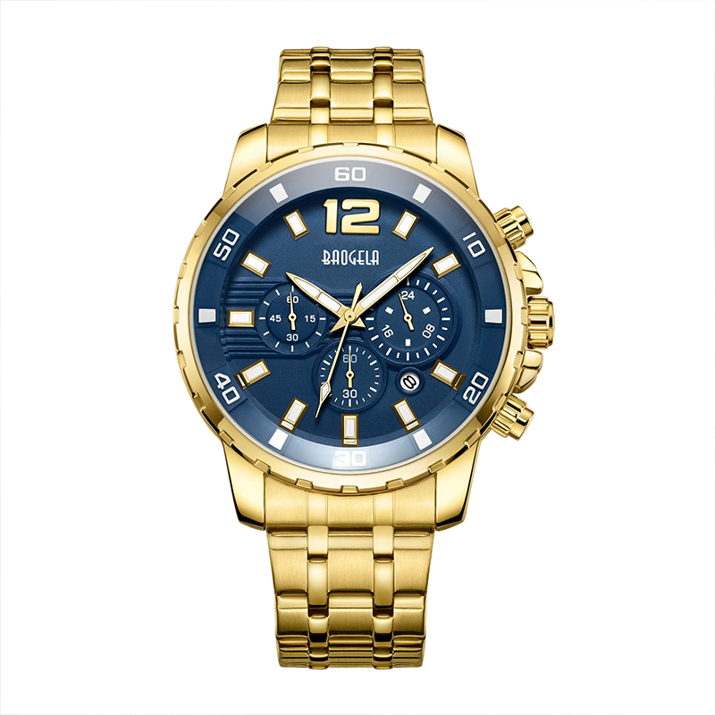 Baogela Quartz Men Gold Watch Top Brand Luxury Army Military Wrist Watch Rock Men Relogio Masculino Business Wristwatch 22700