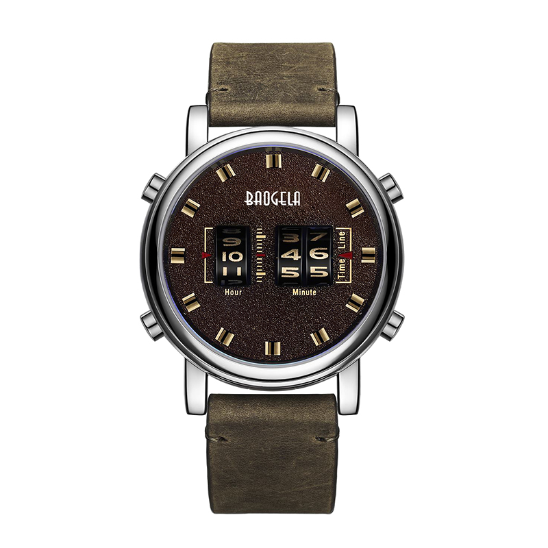 Baogela Fashion Men \\ roller Design Business Clock Men Quartz Watch Δερμάτινο αδιάβροχο Casual Sport Mens Watch Relogio Masculino 22703