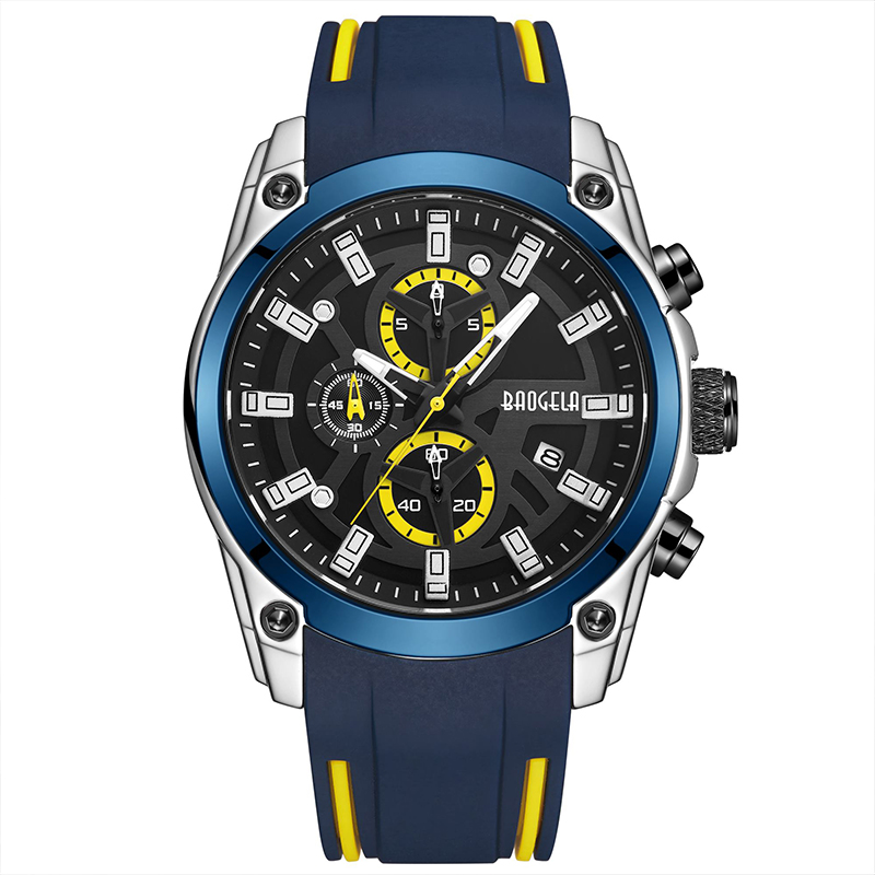 Τα στρατιωτικά ρολόγια του Baogela Men Men Men Men Men Waterproof Fashion Blue Blue Strap Wristwatch Man Luxury Top Brand Luminous Watch 22705