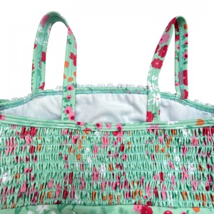 Floral εκτυπώνει ένα κομμάτι μαγιό Shirr Children