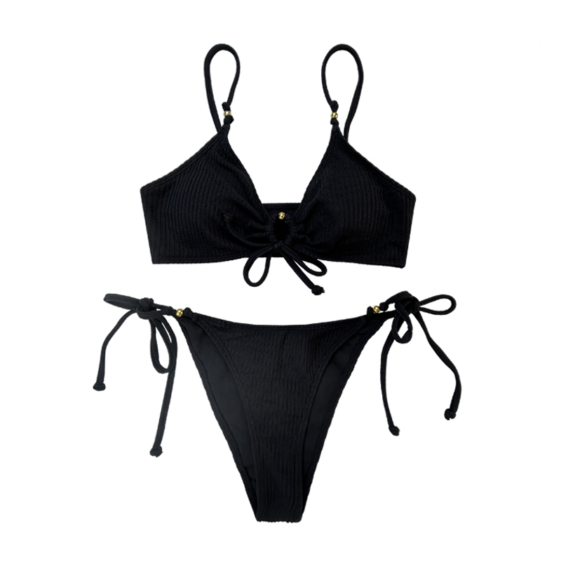 Ring Halterneck Lace-up μαγιό