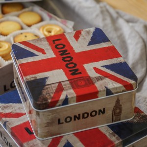 Κουτιά μπισκότων καραμελών κιβώτια καραμελών τετραγωνικά κουτιά κασσίτερου