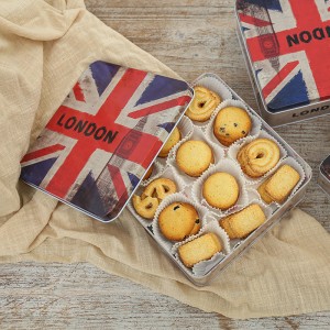 Κουτιά μπισκότων καραμελών κιβώτια καραμελών τετραγωνικά κουτιά κασσίτερου