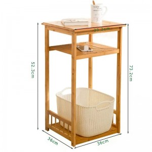 2 βαθμίδα προσαρμόσιμο μπαμπού ξύλινο αποθηκευτικό πλαϊνό ντουλάπι νυχτερινό τελικό τραπέζι
