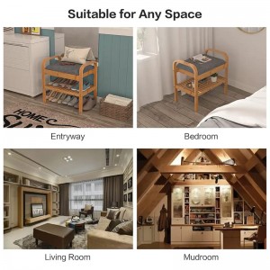 Διάδρομος οθόνη ράφι διοργανωτής αποθήκευσης παπουτσιών παπουτσιών πάγκο μπαμπού