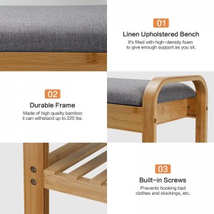 Διάδρομος οθόνη ράφι διοργανωτής αποθήκευσης παπουτσιών παπουτσιών πάγκο μπαμπού