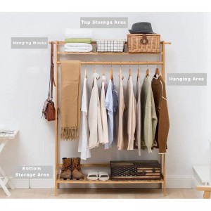 Βαριά ράφι για κρέμονται μπαμπού ρούχα παλτά πάτωμα μπαμπού ντουλάπα