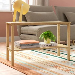 Σαλόνι φυσικό καφέ ορθογώνιο τραπεζάκι μπαμπού με αποθήκη