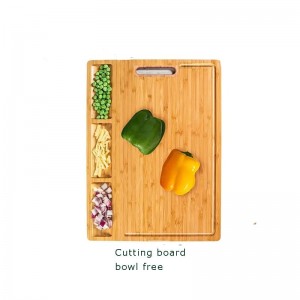 Bamboo Shutping Board με 3 ενσωματωμένα διαμερίσματα