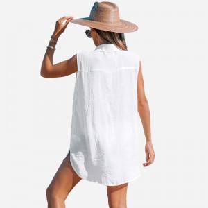 V-neck Basic Collar Cover-Up φόρεμα