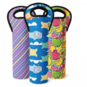 Προϊόντα διαφημιστικών προϊόντων OEM Προσαρμοσμένη τσάντα White Neoprene Wine Tote για εκτύπωση εξάχνωσης