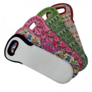 Προϊόντα διαφημιστικών προϊόντων OEM Προσαρμοσμένη τσάντα White Neoprene Wine Tote για εκτύπωση εξάχνωσης