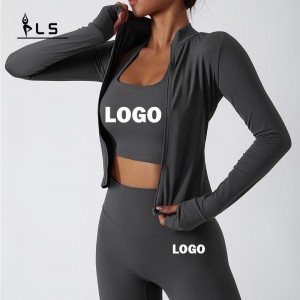 SC1053 Τρέξιμο κοστούμι γυμναστικής Long Sleeve Yoga Pants Set Jackets Yoga Set για τις γυναίκες υπαίθρια γυμναστική γυμναστήριο Φύση
