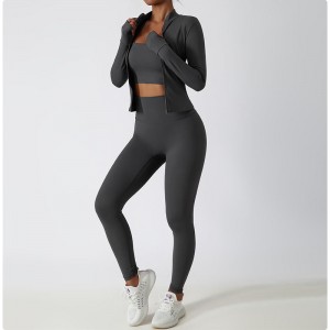 SC1053 Τρέξιμο κοστούμι γυμναστικής Long Sleeve Yoga Pants Set Jackets Yoga Set για τις γυναίκες υπαίθρια γυμναστική γυμναστήριο Φύση