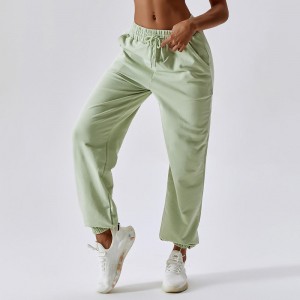 SC10129 Στερεά ελαστική μέση Sweatpants Γυναικεία Γυναικεία αθλητικά χαλαρά παντελόνια joggers Υψηλά παντελόνια μέσης
