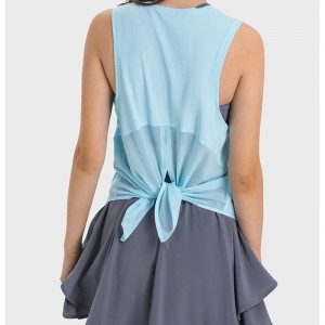 SC10258 TOPS γρήγορη ξηρή τοποθετημένη δεξαμενή Top Gym Sports Yoga Spring Fashion Loose Blouse Yoga Vest Tank Tops